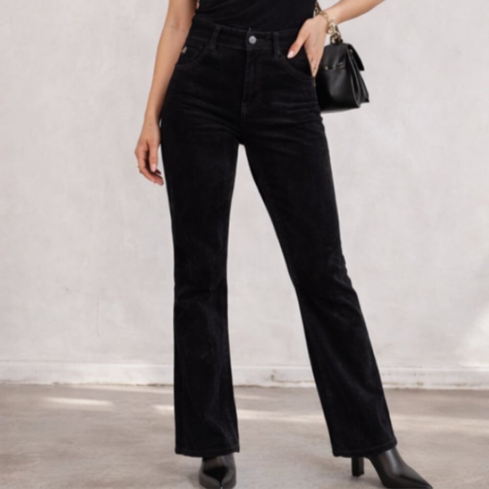 Brandon Thomas Black Suede 100% Leather Pants 8
